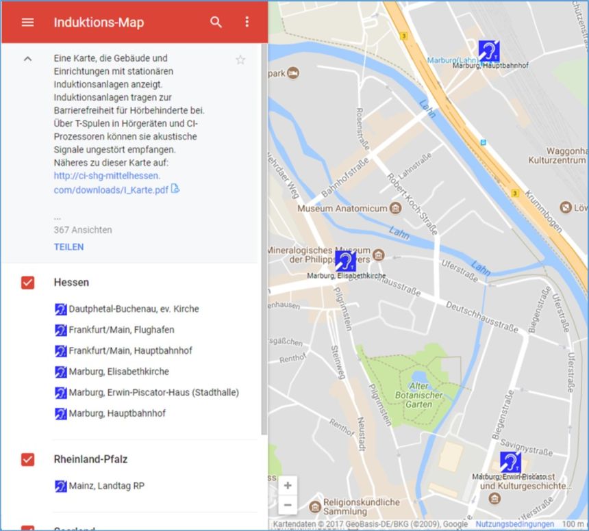 Info Induktions-Map auf Google